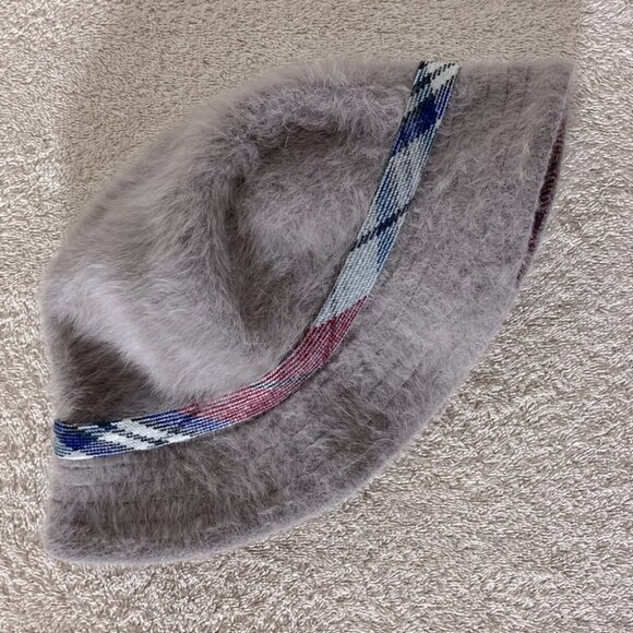 Vintage St. Michael Purple Grey Rabbit Hair Bucket Style Hat - Picture 8 of 9